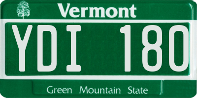 VT license plate YDI180