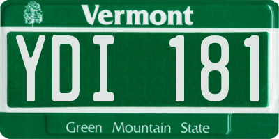 VT license plate YDI181