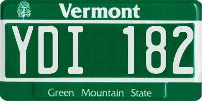 VT license plate YDI182