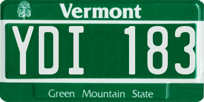 VT license plate YDI183