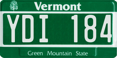 VT license plate YDI184