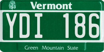 VT license plate YDI186