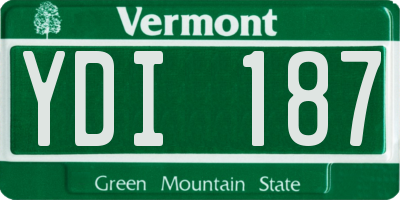 VT license plate YDI187
