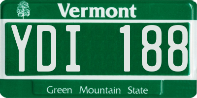 VT license plate YDI188