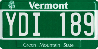 VT license plate YDI189