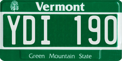 VT license plate YDI190