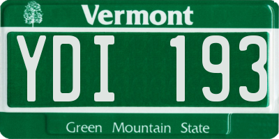 VT license plate YDI193