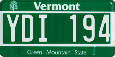 VT license plate YDI194