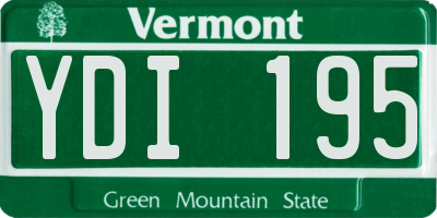 VT license plate YDI195