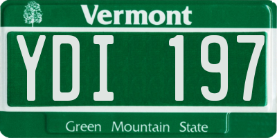 VT license plate YDI197