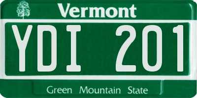 VT license plate YDI201