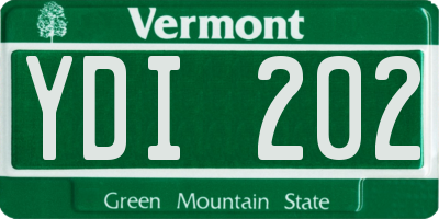 VT license plate YDI202
