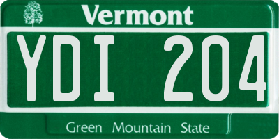 VT license plate YDI204