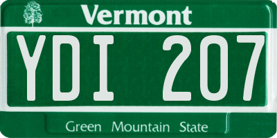 VT license plate YDI207