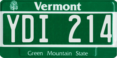 VT license plate YDI214