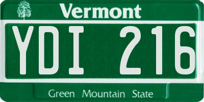 VT license plate YDI216