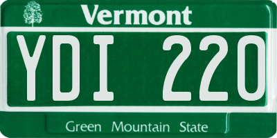 VT license plate YDI220
