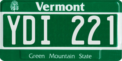 VT license plate YDI221