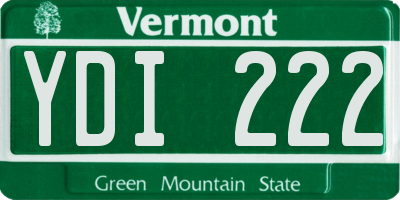 VT license plate YDI222