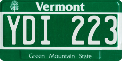 VT license plate YDI223