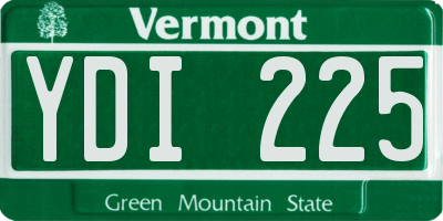 VT license plate YDI225