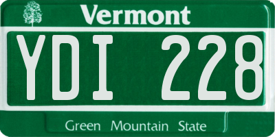 VT license plate YDI228