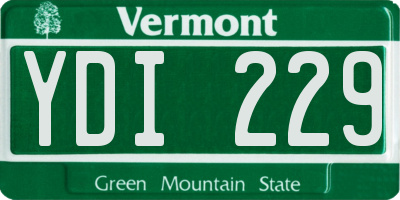 VT license plate YDI229
