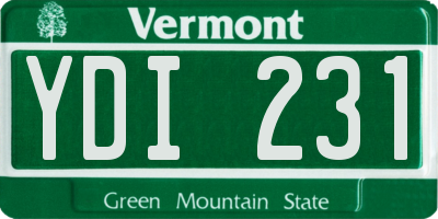 VT license plate YDI231