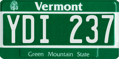 VT license plate YDI237