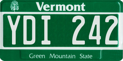 VT license plate YDI242