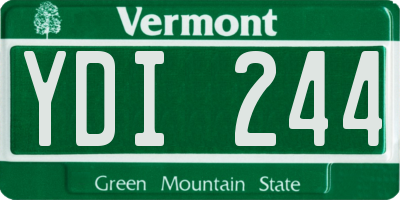 VT license plate YDI244