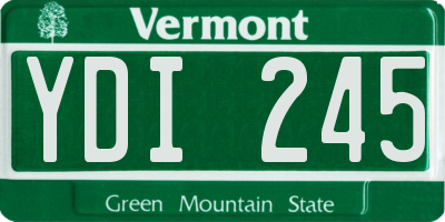 VT license plate YDI245