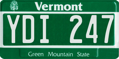 VT license plate YDI247