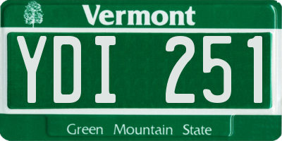 VT license plate YDI251