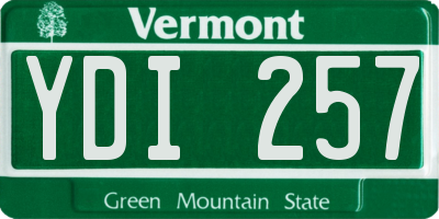VT license plate YDI257