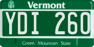 VT license plate YDI260