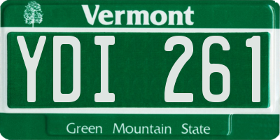 VT license plate YDI261
