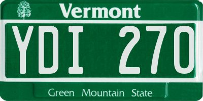 VT license plate YDI270
