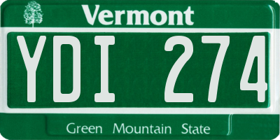 VT license plate YDI274