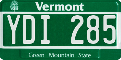 VT license plate YDI285