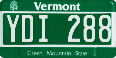 VT license plate YDI288