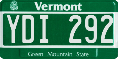 VT license plate YDI292