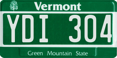 VT license plate YDI304