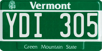 VT license plate YDI305
