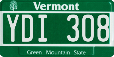 VT license plate YDI308