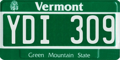 VT license plate YDI309
