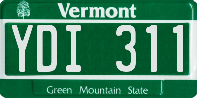 VT license plate YDI311