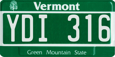 VT license plate YDI316