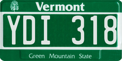 VT license plate YDI318