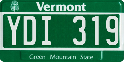 VT license plate YDI319